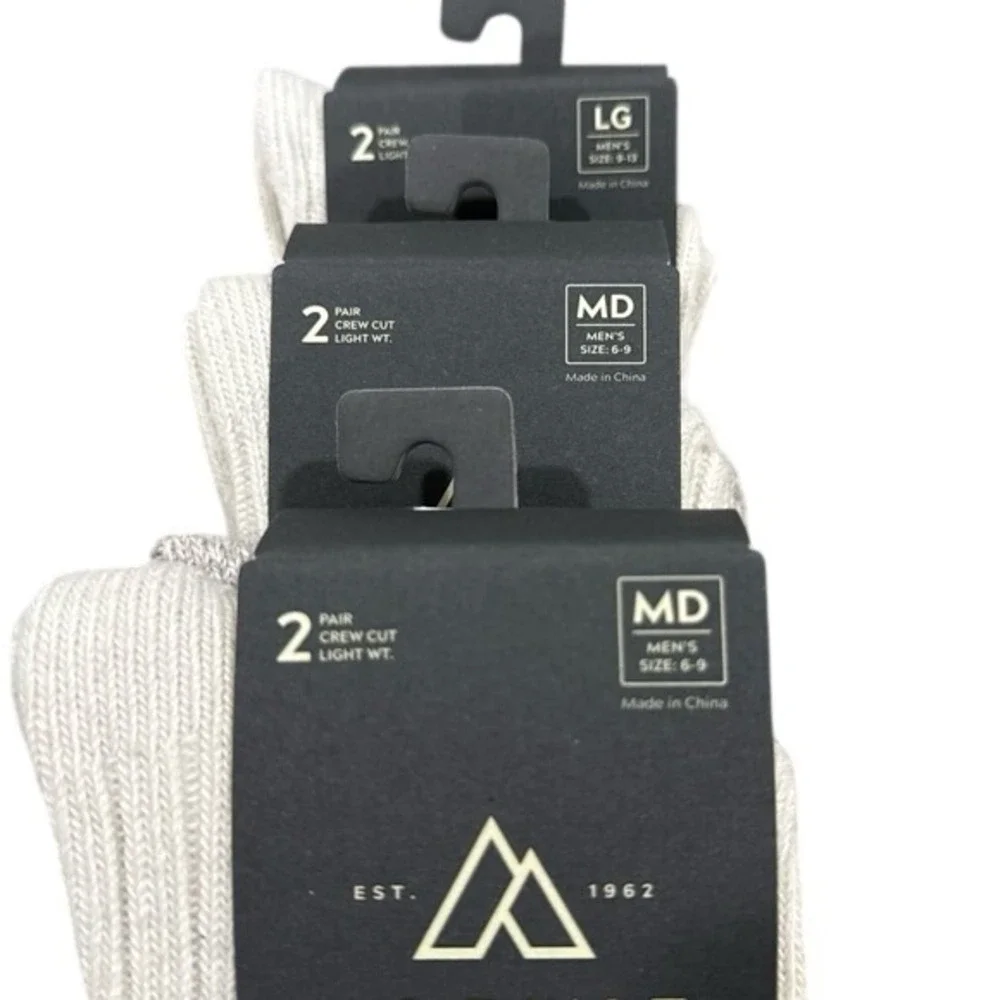 Alpine Design Ragg Hiking Crew Socks Men's Medium & Large 6-Pair‎ NWT